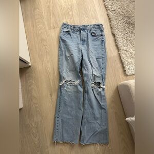 Zara high rise ripped jeans